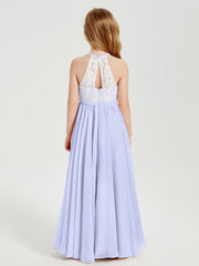 Abiti Da Damigella Lunghi In Chiffon Top In Pizzo Lavanda