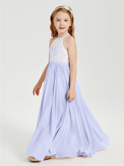 Abiti Da Damigella Lunghi In Chiffon Top In Pizzo Lavanda