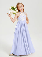 Abiti Da Damigella Lunghi In Chiffon Top In Pizzo Lavanda