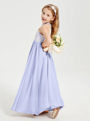 Abiti Da Damigella Lunghi In Chiffon Top In Pizzo Lavanda