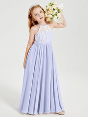 Abiti Da Damigella Lunghi In Chiffon Top In Pizzo Lavanda