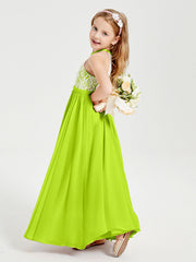 Abiti Da Damigella Lunghi In Chiffon Top In Pizzo Verde Lime
