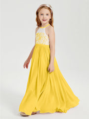 Abiti Da Damigella Lunghi In Chiffon Top In Pizzo Calendula