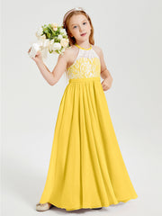 Abiti Da Damigella Lunghi In Chiffon Top In Pizzo Calendula