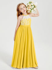 Abiti Da Damigella Lunghi In Chiffon Top In Pizzo Calendula