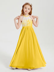 Abiti Da Damigella Lunghi In Chiffon Top In Pizzo Calendula
