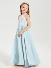 Abiti Da Damigella Lunghi In Chiffon Top In Pizzo Nebbia