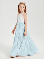Abiti Da Damigella Lunghi In Chiffon Top In Pizzo Nebbia