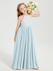 Abiti Da Damigella Lunghi In Chiffon Top In Pizzo Nebbia