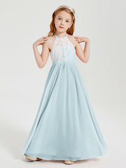 Abiti Da Damigella Lunghi In Chiffon Top In Pizzo Nebbia