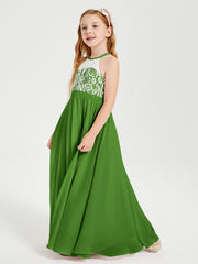 Abiti Da Damigella Lunghi In Chiffon Top In Pizzo Muschio