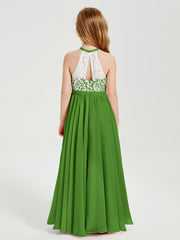 Abiti Da Damigella Lunghi In Chiffon Top In Pizzo Muschio