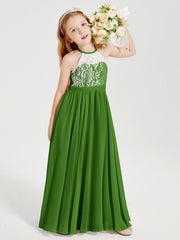 Abiti Da Damigella Lunghi In Chiffon Top In Pizzo Muschio