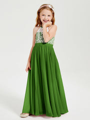 Abiti Da Damigella Lunghi In Chiffon Top In Pizzo Muschio