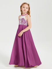 Abiti Da Damigella Lunghi In Chiffon Top In Pizzo Orchidea