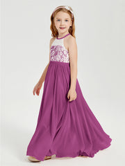 Abiti Da Damigella Lunghi In Chiffon Top In Pizzo Orchidea