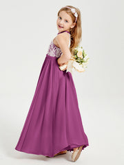 Abiti Da Damigella Lunghi In Chiffon Top In Pizzo Orchidea