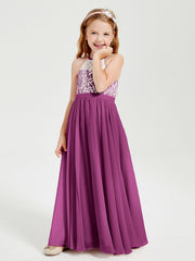 Abiti Da Damigella Lunghi In Chiffon Top In Pizzo Orchidea
