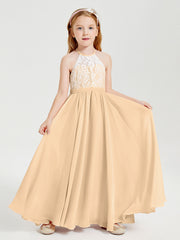 Abiti Da Damigella Lunghi In Chiffon Top In Pizzo Pesca