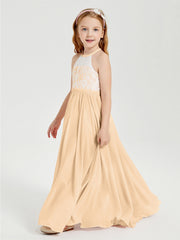 Abiti Da Damigella Lunghi In Chiffon Top In Pizzo Pesca