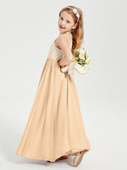 Abiti Da Damigella Lunghi In Chiffon Top In Pizzo Pesca