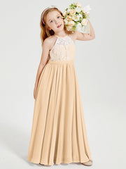 Abiti Da Damigella Lunghi In Chiffon Top In Pizzo Pesca