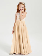 Abiti Da Damigella Lunghi In Chiffon Top In Pizzo Pesca