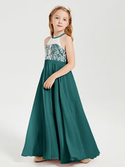 Abiti Da Damigella Lunghi In Chiffon Top In Pizzo Pavone