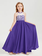 Abiti Da Damigella Lunghi In Chiffon Top In Pizzo Regency