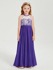 Abiti Da Damigella Lunghi In Chiffon Top In Pizzo Regency