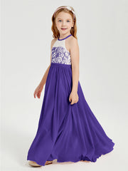 Abiti Da Damigella Lunghi In Chiffon Top In Pizzo Regency
