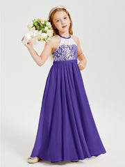 Abiti Da Damigella Lunghi In Chiffon Top In Pizzo Regency