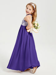 Abiti Da Damigella Lunghi In Chiffon Top In Pizzo Regency