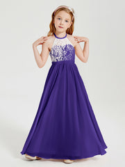 Abiti Da Damigella Lunghi In Chiffon Top In Pizzo Regency