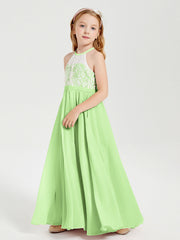 Abiti Da Damigella Lunghi In Chiffon Top In Pizzo Salvia