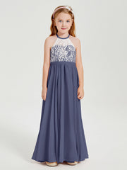 Abiti Da Damigella Lunghi In Chiffon Top In Pizzo Tempesta