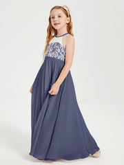 Abiti Da Damigella Lunghi In Chiffon Top In Pizzo Tempesta