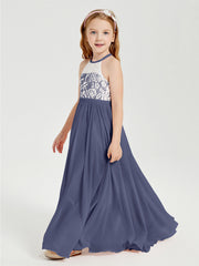 Abiti Da Damigella Lunghi In Chiffon Top In Pizzo Tempesta