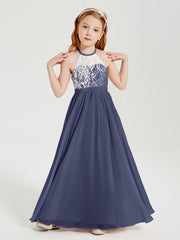 Abiti Da Damigella Lunghi In Chiffon Top In Pizzo Tempesta
