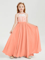 Abiti Da Damigella Lunghi In Chiffon Top In Pizzo Tramonto