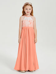 Abiti Da Damigella Lunghi In Chiffon Top In Pizzo Tramonto