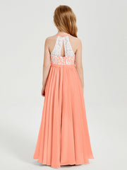 Abiti Da Damigella Lunghi In Chiffon Top In Pizzo Tramonto