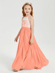 Abiti Da Damigella Lunghi In Chiffon Top In Pizzo Tramonto
