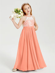 Abiti Da Damigella Lunghi In Chiffon Top In Pizzo Tramonto