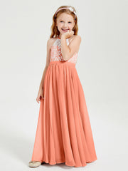 Abiti Da Damigella Lunghi In Chiffon Top In Pizzo Tramonto