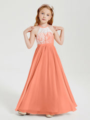 Abiti Da Damigella Lunghi In Chiffon Top In Pizzo Tramonto