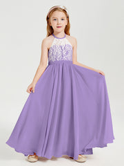 Abiti Da Damigella Lunghi In Chiffon Top In Pizzo Tahiti