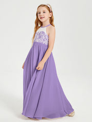 Abiti Da Damigella Lunghi In Chiffon Top In Pizzo Tahiti
