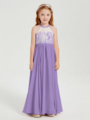 Abiti Da Damigella Lunghi In Chiffon Top In Pizzo Tahiti