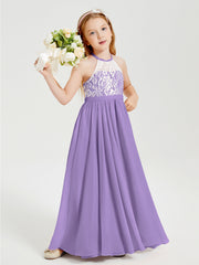 Abiti Da Damigella Lunghi In Chiffon Top In Pizzo Tahiti